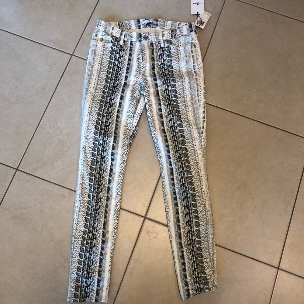 NWT - 7 For All Man Kind Snake Printed Skinny Jean - Picture 4 of 8